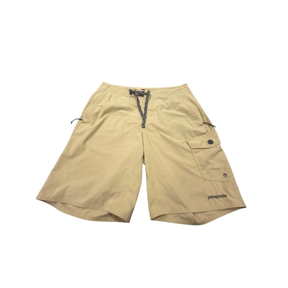 Patagonia Mens 30 Board Shorts Tan Khaki Ripstop Cargo Swim Trunks 86565 FA13